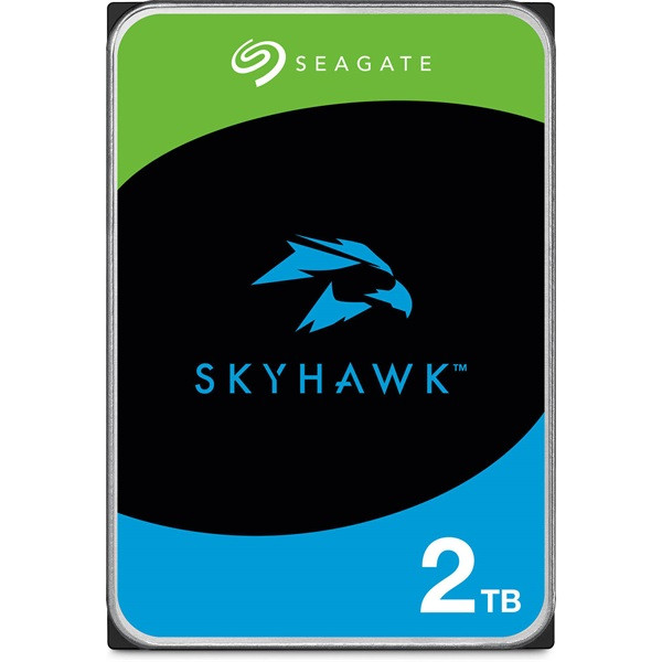 Seagate belső hdd 3.5" 2tb - st2000vx017 (7200rpm, 64 mb puffer, sata3 - skyhawk (biztonságtechnikai rögzítőkbe))