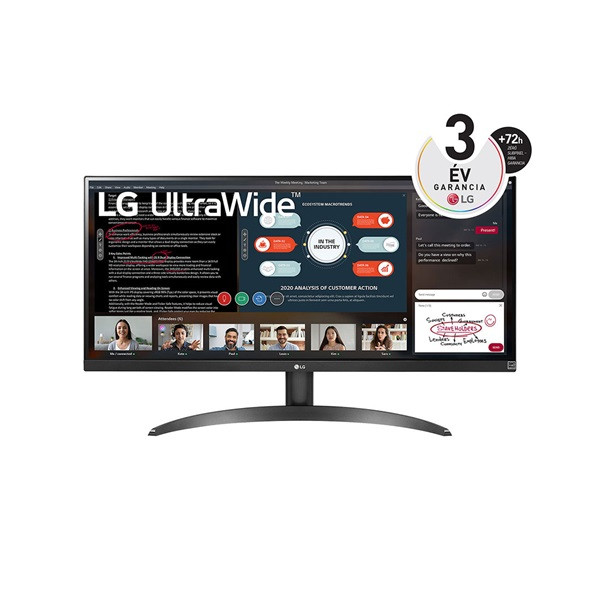 Lg monitor 29" - 29wp500-b (ips; 21:9; 2560x1080; 5ms; 250cd; 75hz; hdmix2, hdr; freesync)