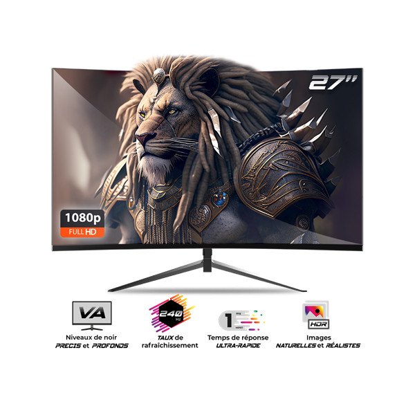 Spirit of gamer monitor 27" - epic 27" (va, 16:9, 1920x1080, 1ms, 240 hz, 300 cd/m2, 3000:1, hdmi/dp/3,5 mm jack)
