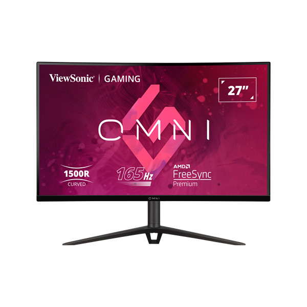 Viewsonic monitor 27" - vx2718-2kpc-mhdj (va, 2k, 165hz, 1ms, 250cd/m2, 2xhdmi, dp, vesa, spk, ívelt, mag.ál)