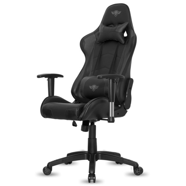 Spirit of gamer szék - demon black (állítható dőlés/magasság; állítható kartámasz; pu; max.120kg-ig, fekete)