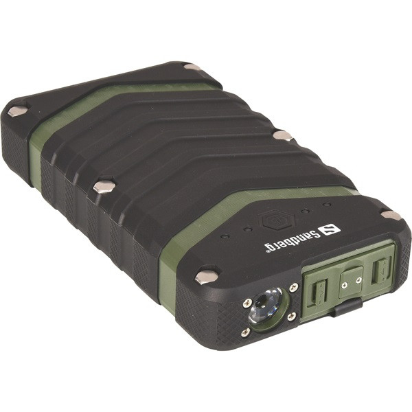 Sandberg akkubank - survivor powerbank 20100mah (kültéri; ip67 por, csepp és ütésálló; led lámpa; 1,5a + 2,4a usb csat.)