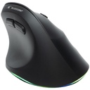Bluestork vezeték nélküli egér - m-wl-ergo-lumi (ergonomic, rechargeable, 2400 dpi, 6 gomb, optikai, fekete)