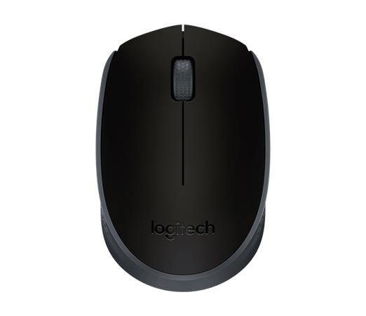 Egér, vezeték nélküli, optikai, közepes méret, USB, LOGITECH "M171", fekete