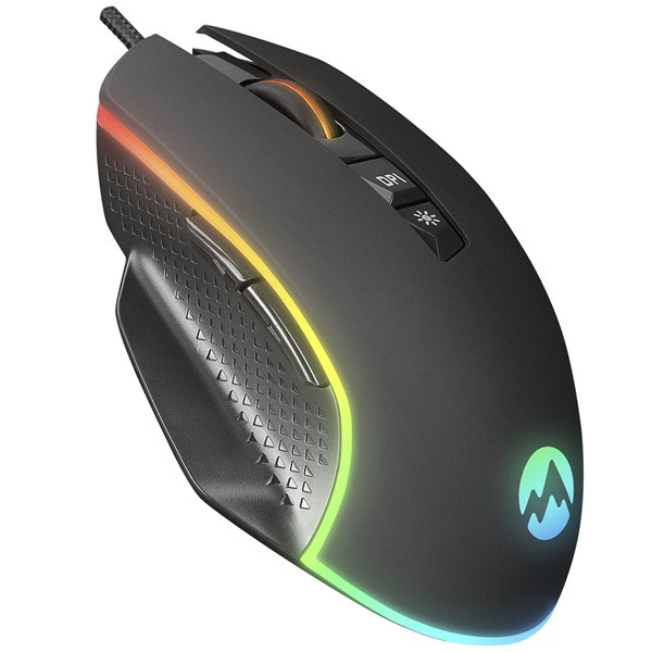 Everest gamer egér - rage-x2  (6400 dpi, 7gomb, 1,5m harisnyázott kábel, optikai, fekete, rgb led)