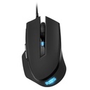 Sharkoon egér gamer - shark force ii black (optikai; 4200dpi; pixart pmw3519 chip; harisnyázott kábel; fekete)