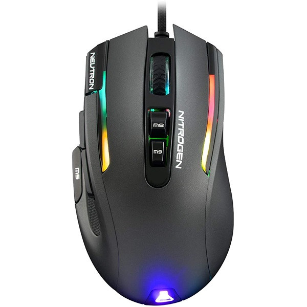 The g-lab gamer egér - kult nitro neutron (7200 dpi, 9 gomb, makro, 1,8m kábel, rgb led, fekete)