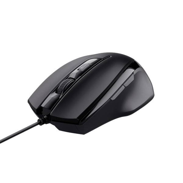 Trust egér gamer - voca (optikai érzékelő; 600-2400dpi; 6 gomb; fekete)