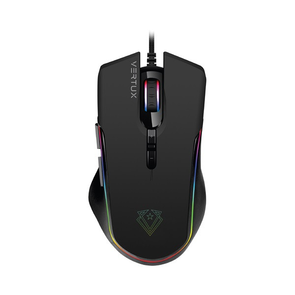 Vertux egér - assaulter (vezetékes, optikai, rgb led, 7 gomb, 10000 dpi, fekete)