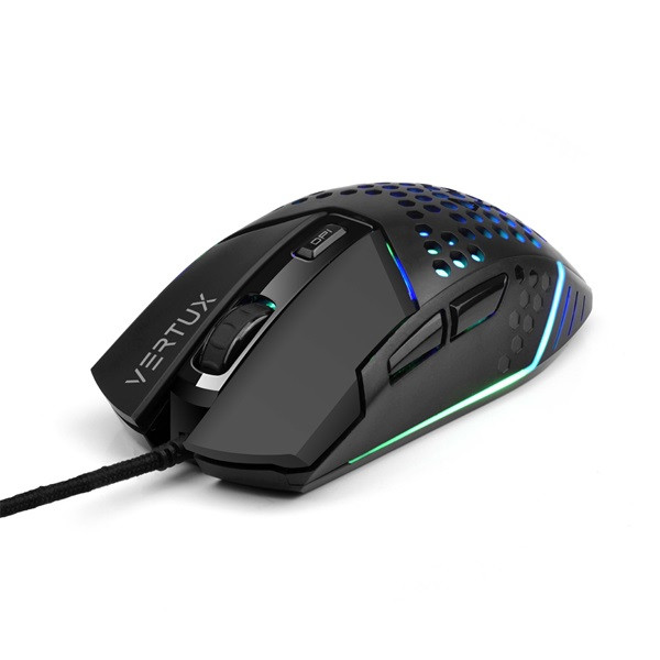 Vertux egér - katana (vezetékes, optikai, honeycomb, led, 6 gomb, 6400 dpi, fekete)