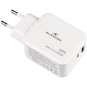 Bluestork telefon töltő - pw-nb-30-c-a/2 (usb-c, usb-a, 30w, fehér)