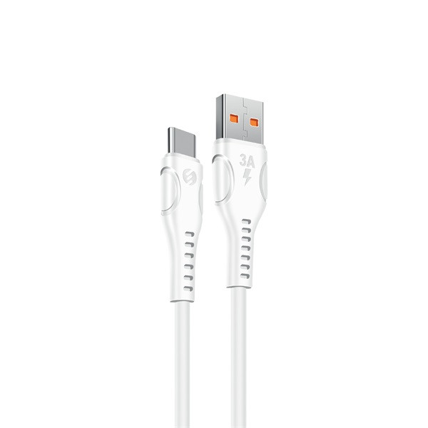 S-link kábel - sl-x243 (3a, 15w, gyorstöltés, type-c, 100cm adat+töltőkábel, fehér)