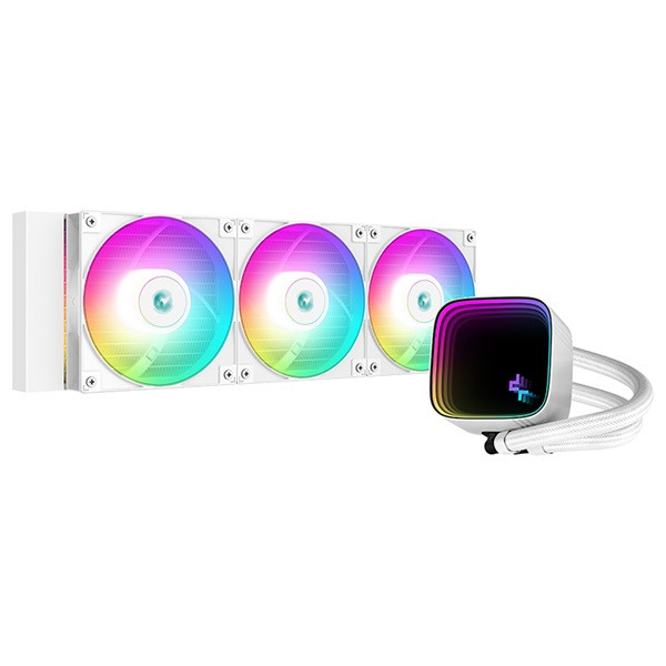 Deepcool cpu water cooler - ls720 se wh (max 19db; max. 103,38 m3/h; 3x12cm, a-rgb led, fehér)