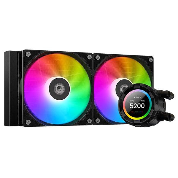 Id-cooling cpu water cooler - space sl240 xe (25db; max. 129,39 m3/h; 2x12cm, a-rgb led, fekete)