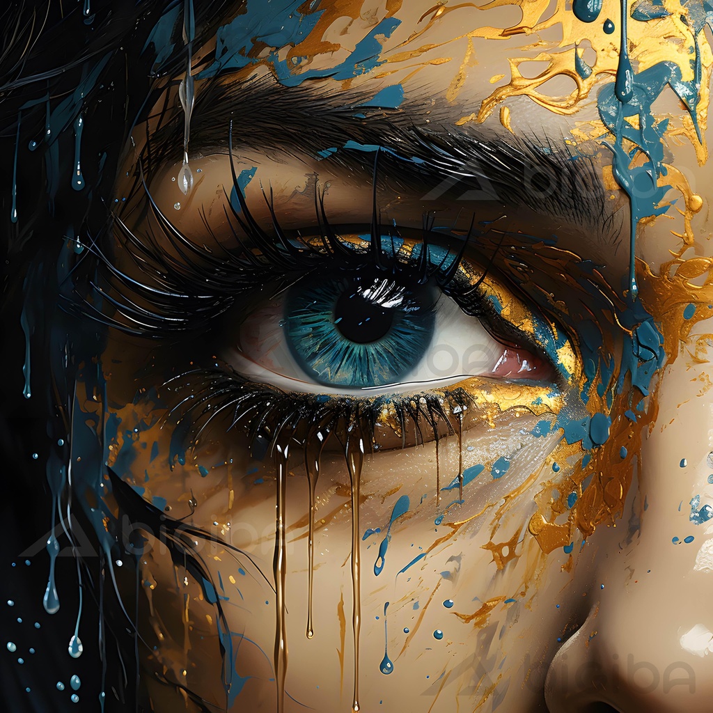 Azure Gaze Amidst the Elemental Torrent