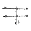 Equip monitor asztali konzol - 650160 (13"-27", 6 monitor, dönthető, forgatható, állítható magasság max.: 3x7kg, fekete)