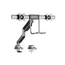 Equip monitor asztali konzol - 650161 (17"-32", 2 monitor, dönthető, forgatható, max.: 2x9kg, fekete/ezüst)