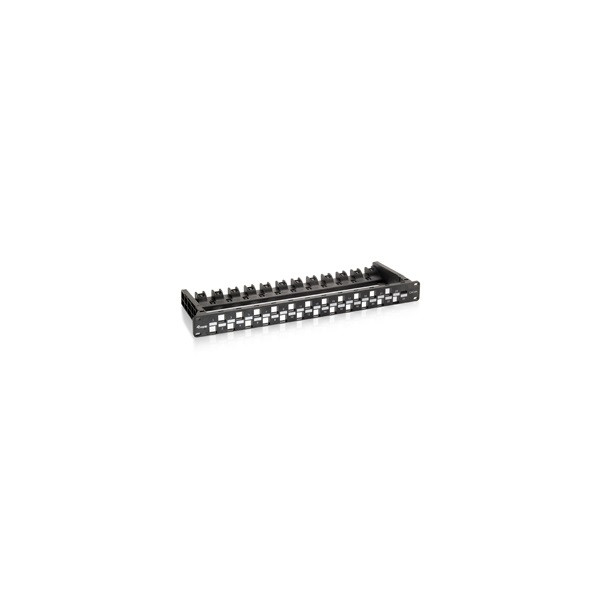 Equip keystone patch panel - 769225 (24 port, cat6a, 1u, árnyékolatlan, fekete)