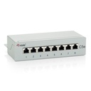 Equip patch panel - 227308 (8 port, cat5e, 1u, árnyékolt, szürke)
