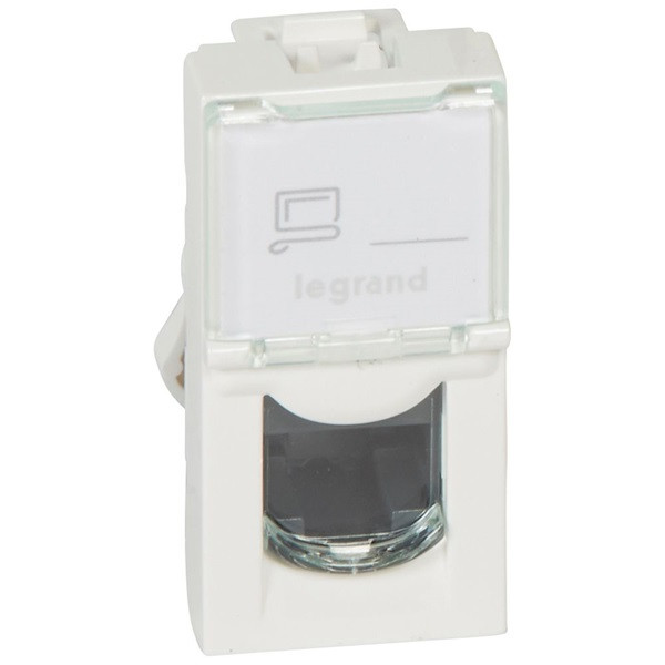 Legrand program mosaic lcs2 rj45 aljzat cat 5e utp 1 modul fehér