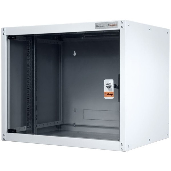 Legrand rackszekrény - 19" fali kivitel (20u, 982x600x450, szürke,egyrekeszes, üvegajtós, készre szerelt, max.65 kg)