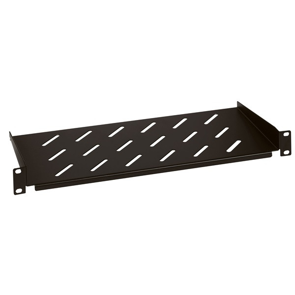 Legrand rackszekrény polc - 1u-19", 2 ponton rögzített csavarral, fix, 250mm, max. 50 kg, fekete