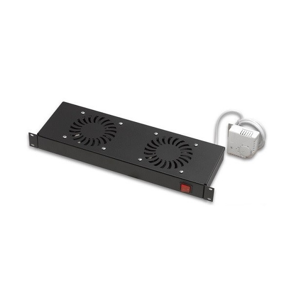 Legrand rackszekrény ventilátor 19"- 1u, 2 ventilátor, termosztát, 160m3/óra, fekete