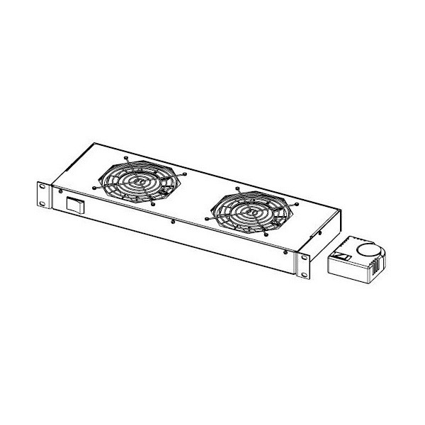Legrand rackszekrény ventilátor 19"- 2u, 4 ventilátor, termosztát, 320m3/óra, fekete