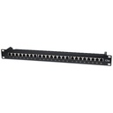 Manhattan patch panel - cat5e ftp árnyékolt patch panel, 24 portos, 1u, fekete