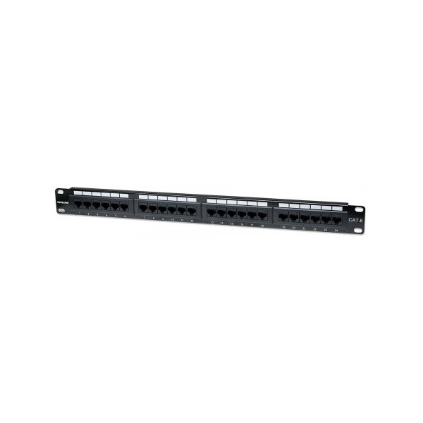 Manhattan patch panel - cat6 utp patch panel, 24 portos, 1u, fekete