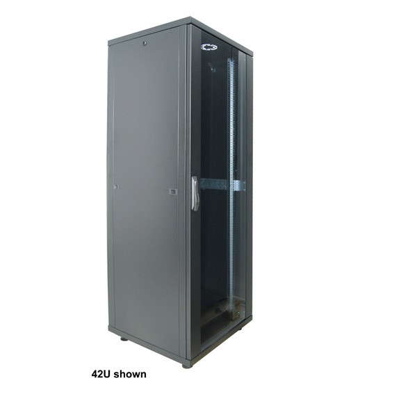 Manhattan rackszekrény - 19" különálló kivitel (42u, 2033 (h) x 600 (w) x 800 (d)mm, flatpack,600 kg teherbírás,fekete)