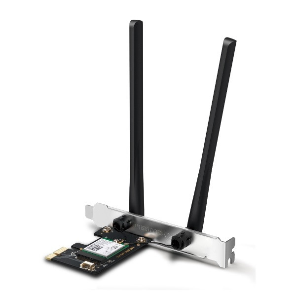 Mercusys hálózati adapter wifi axe3000 - ma80xe (pcie; 2402mbps 5ghz + 574mpbs 2,4ghz; bt5.2; wpa3)