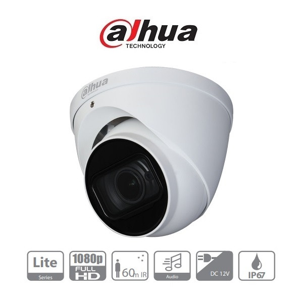 Dahua analóg turretkamera - hac-hdw1200t-z-a (2mp, 2,7-12mm(motor), kültéri, ir60m, icr, ip67, dwdr, audio)