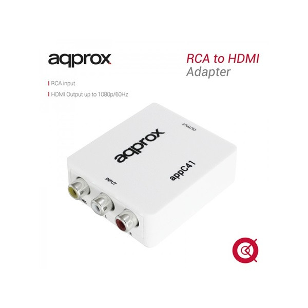 Approx átalakító - rca to hdmi adapter (1080p / 60hz, 720p / 60hz)