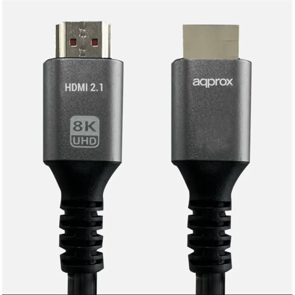 Approx kábel - hdmi 2.1 kábel apa/apa 2m (uhd 8k, 4k, fhd, aranyozott, hdr10, hdcp 2.2, dolby truehd, arc)
