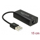 Delock átalakító - 62595 (usb2.0 -> lan rj45, fekete)
