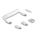 Delock kábel - 66612 (usb adat és töltő kábel és adapter szett pd3.0  60w fehér)