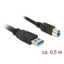 Delock kábel - 85065 (usb3.0, a-b kábel, apa/apa, 0,5m)
