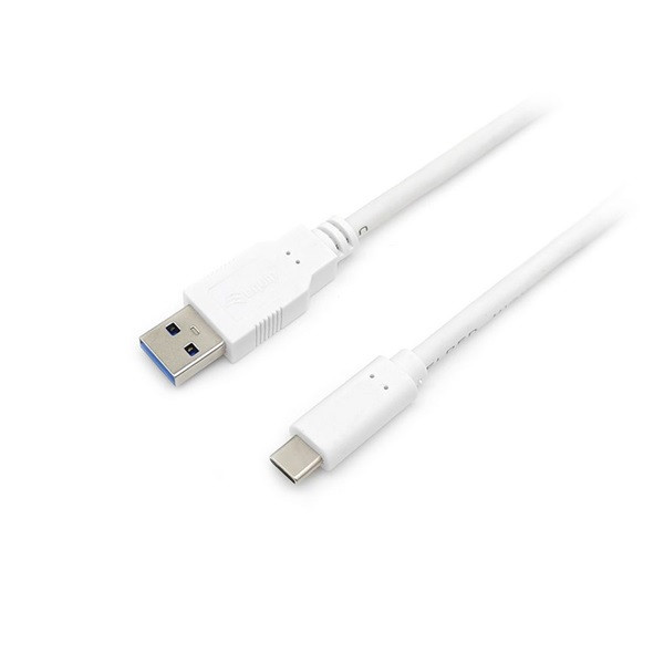 Equip átalakító kábel - 128363 (usb-c 3.2 gen1 to usb-a, apa/apa, fehér, 1m)