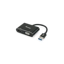 Equip átalakító kábel - 133386 (usb3.0 - vga+hdmi, apa/anya, 1920x1080/60hz, fekete)