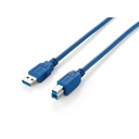Equip kábel - 128291 (usb3.0, a-b kábel, apa/apa, duplán árnyékolt, 1m)