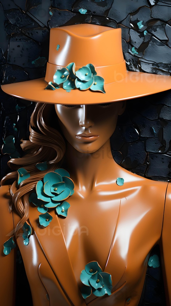 Mística en Sombrero Naranja