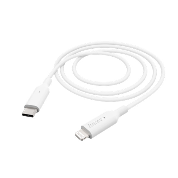 Hama kábel - 201598 (usb-c/lightning, usb 2.0, 1m, fehér)