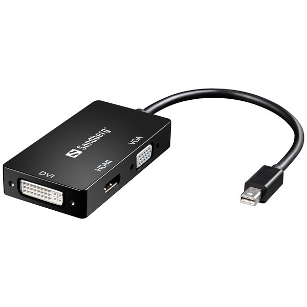 Sandberg kábel átalakító - adapter minidp>hdmi+dvi+vga