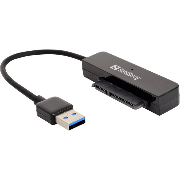 Sandberg kábel átalakító - usb3.0 to sata link (fekete; usb bemenet - sata 2,5" kimenet; max.5 gbit/sec)