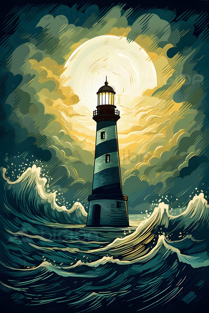 Phare au Milieu des Vagues