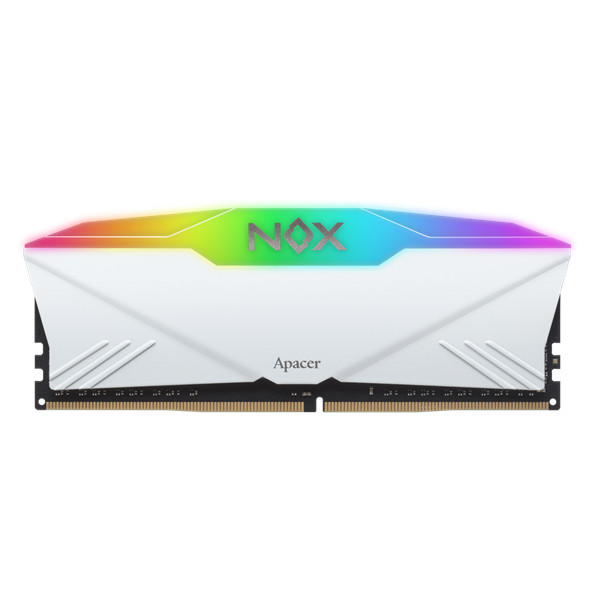 Apacer memória desktop - 16gb kit ddr4 nox rgb aura2 (2x8gb, 3200mhz, cl16, 1.35v, hűtőbordás, fehér)