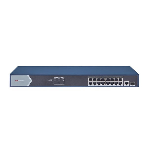 Hikvision switch poe - ds-3e0518p-e (16 port 1000mbps, 250w, 1x rj45, 1xsfp)