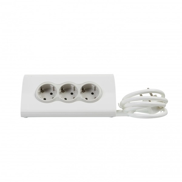 Legrand elosztó - 3 aljzat, multimédiás elosztósor tablet tartóval, 3 x 2p+f + 2 usb-a, fehér