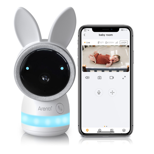 Arenti bébiőr - ainanny-cam (3mp, wifi, sírás-, hőmérséklet-, páratartalom figyelés, microsd, mikrofon, hangszóró)